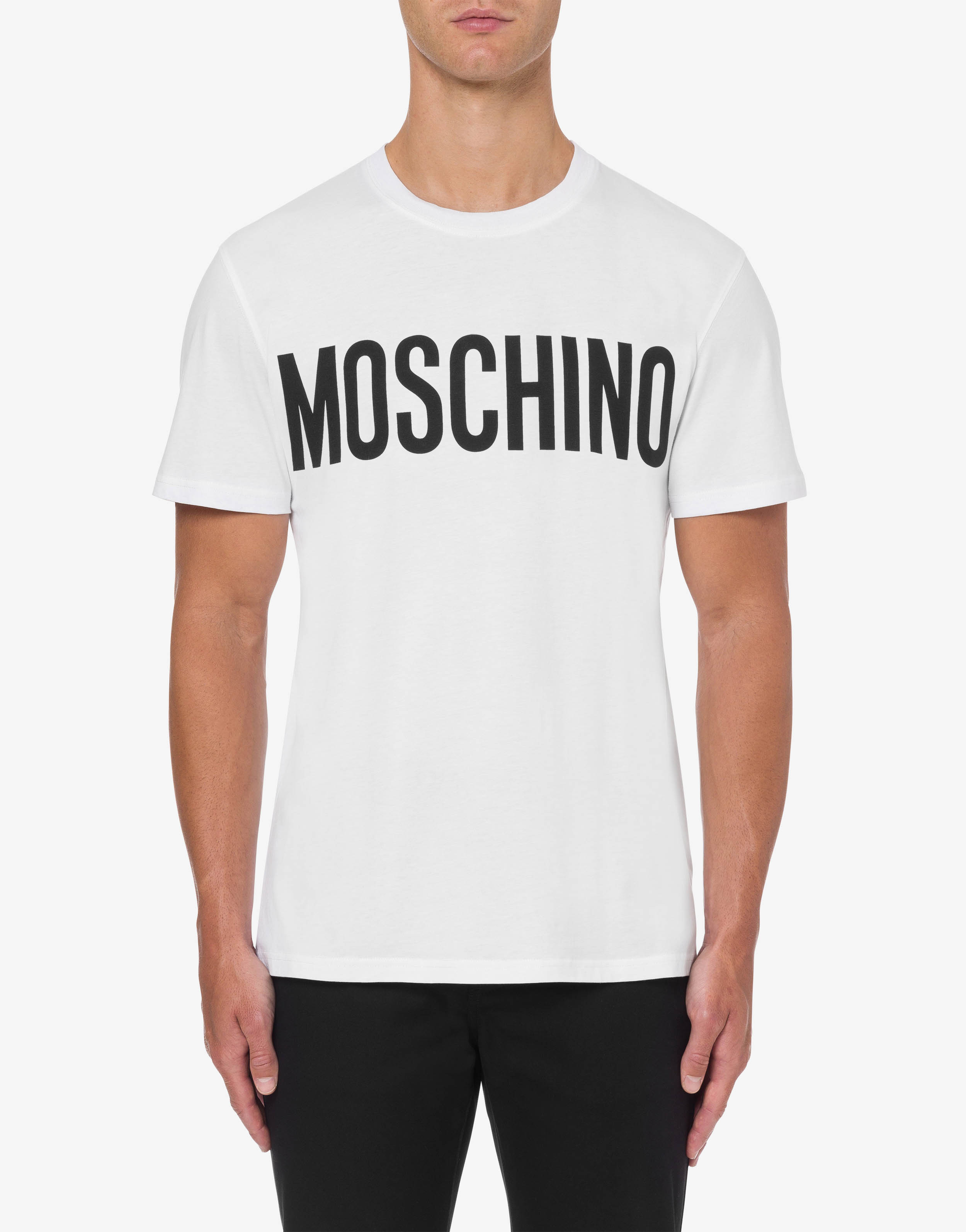 Stretch jersey t-shirt with logo Moschino | Official Store