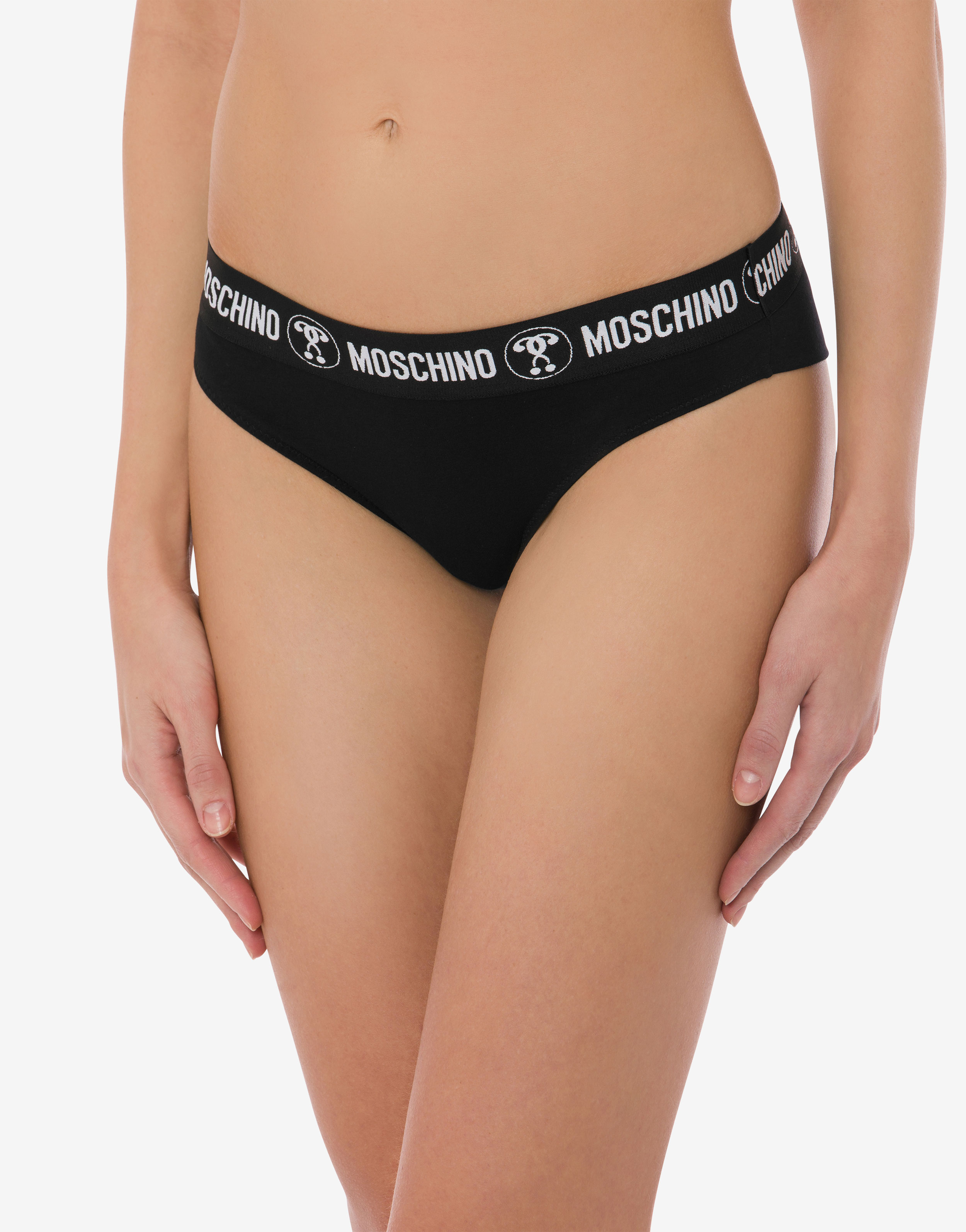 Moschino Gymnast-print Thong in Pink