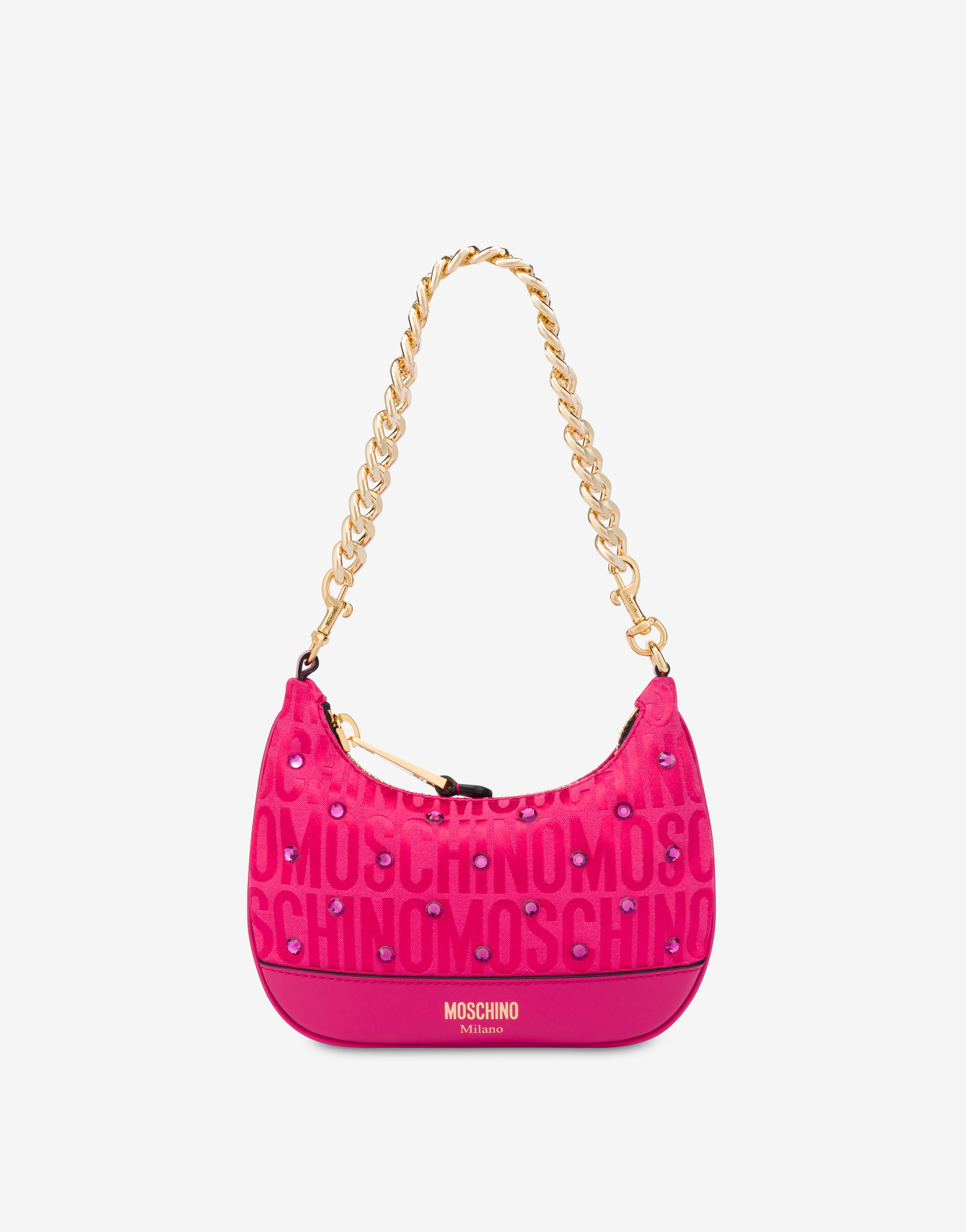 love Moschino red zip wrislet handbag with chain - Women's handbags