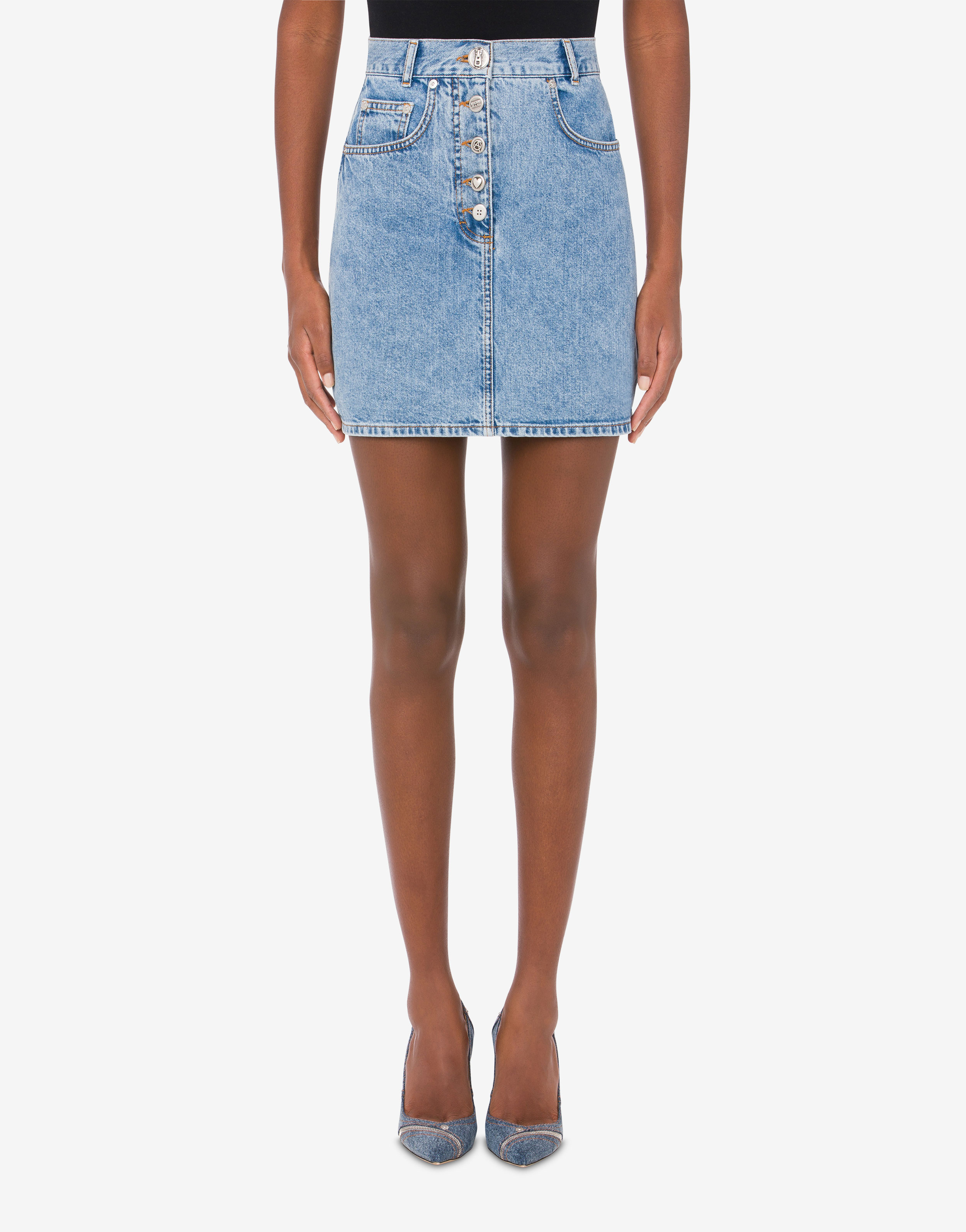Recycled denim miniskirt | Moschino Official Store