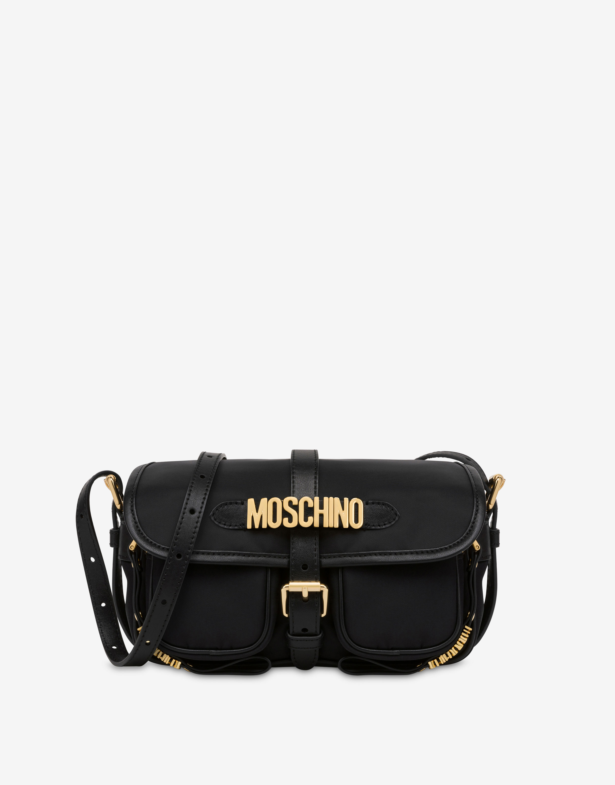 Multipockets nylon messenger bag | Moschino Official Store