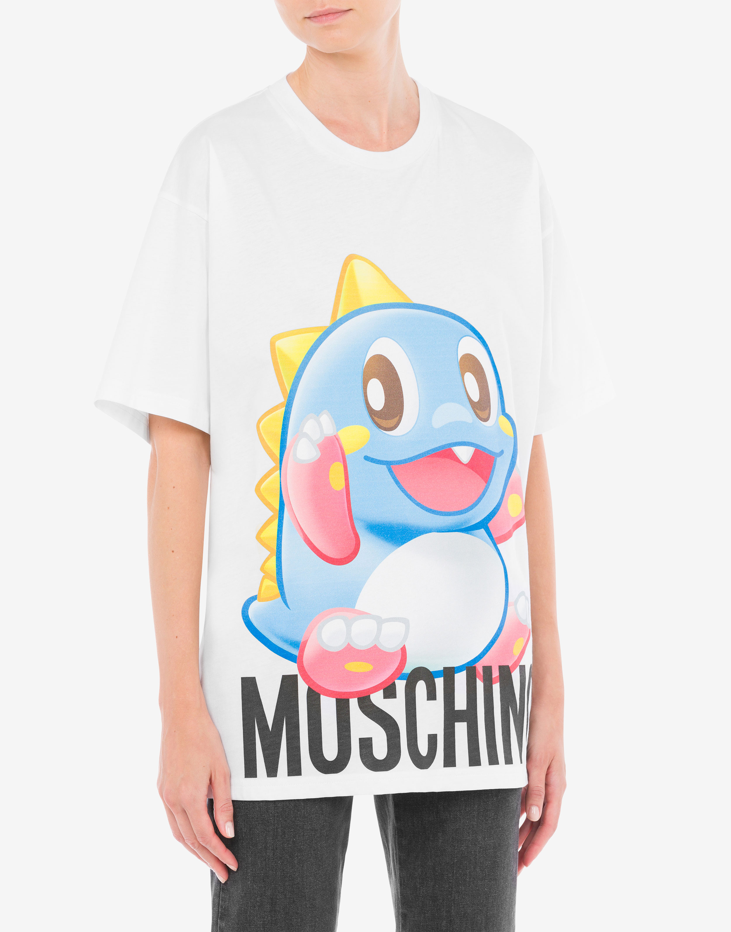 春先取りの 新品タグ付きMOSCHINO ペイントフラワー クロップドTシャ