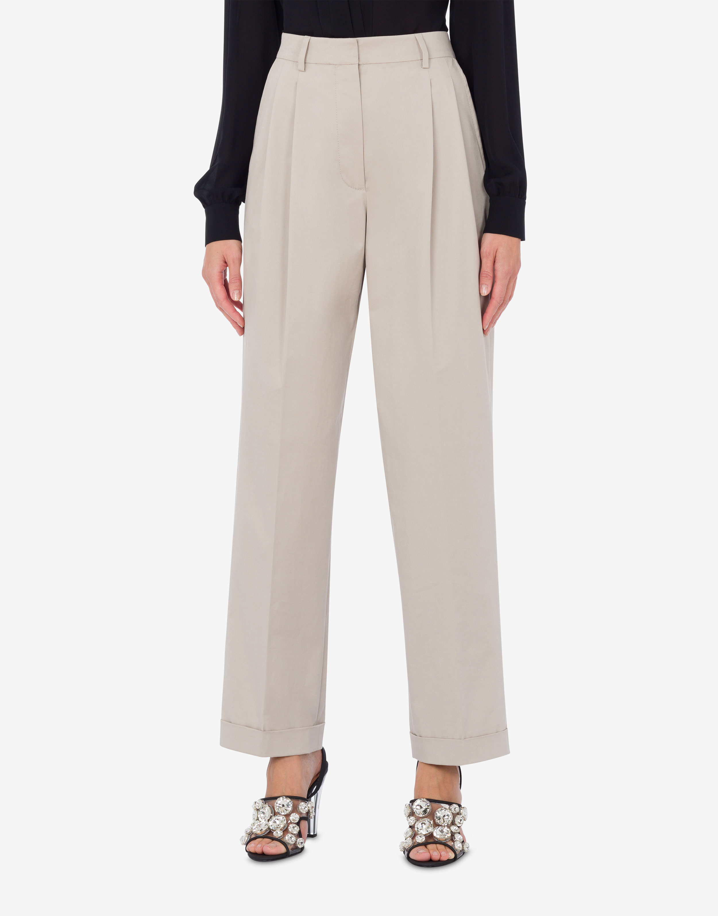 MM6 Light Brown Cotton Tailored Trousers. | COLOGNESE 1882