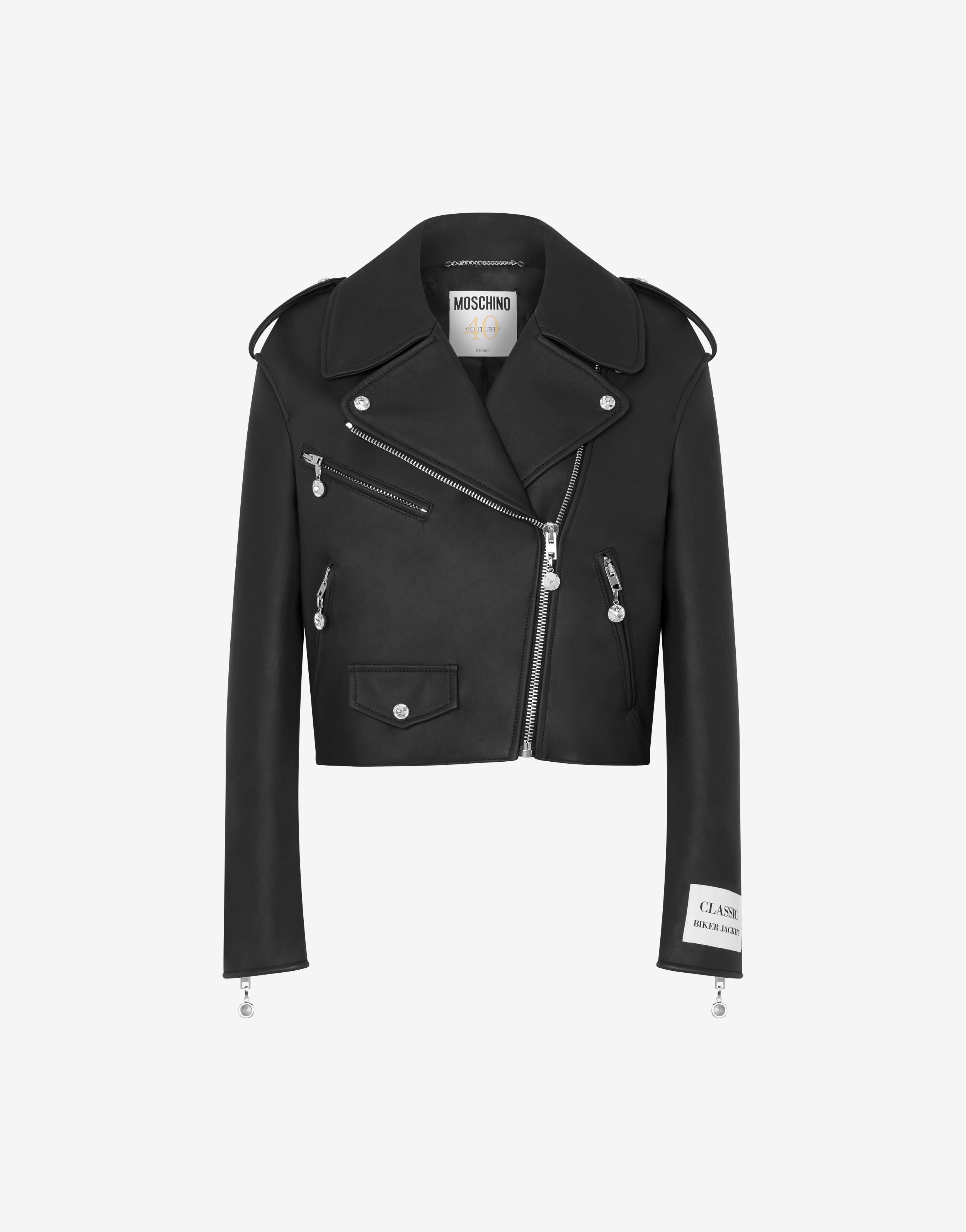 Black denim ultra-cropped jacket, Moschino, Shop Men's Designer Moschino  Online in Canada