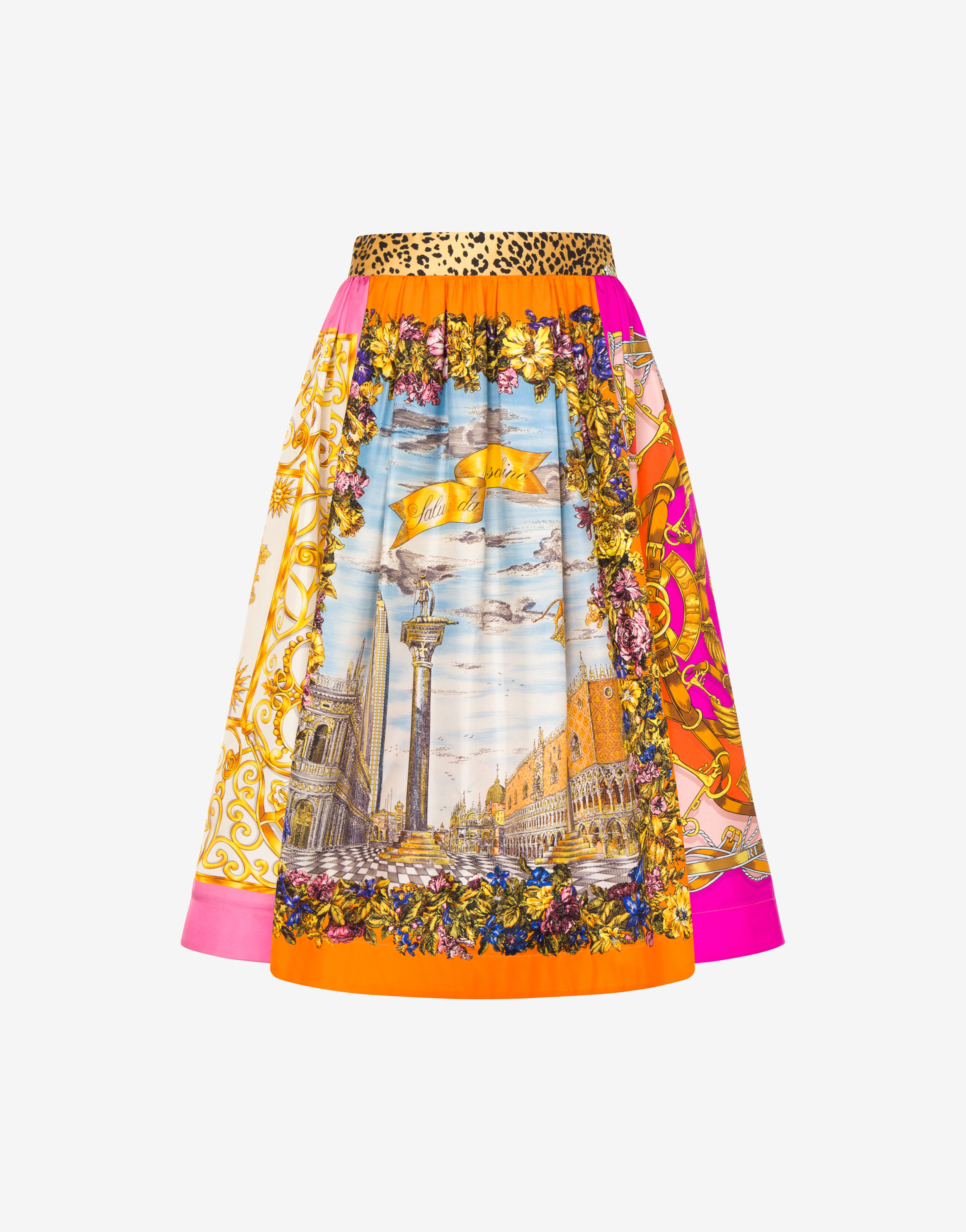 Scarf Print twill skirt  Moschino Official Store