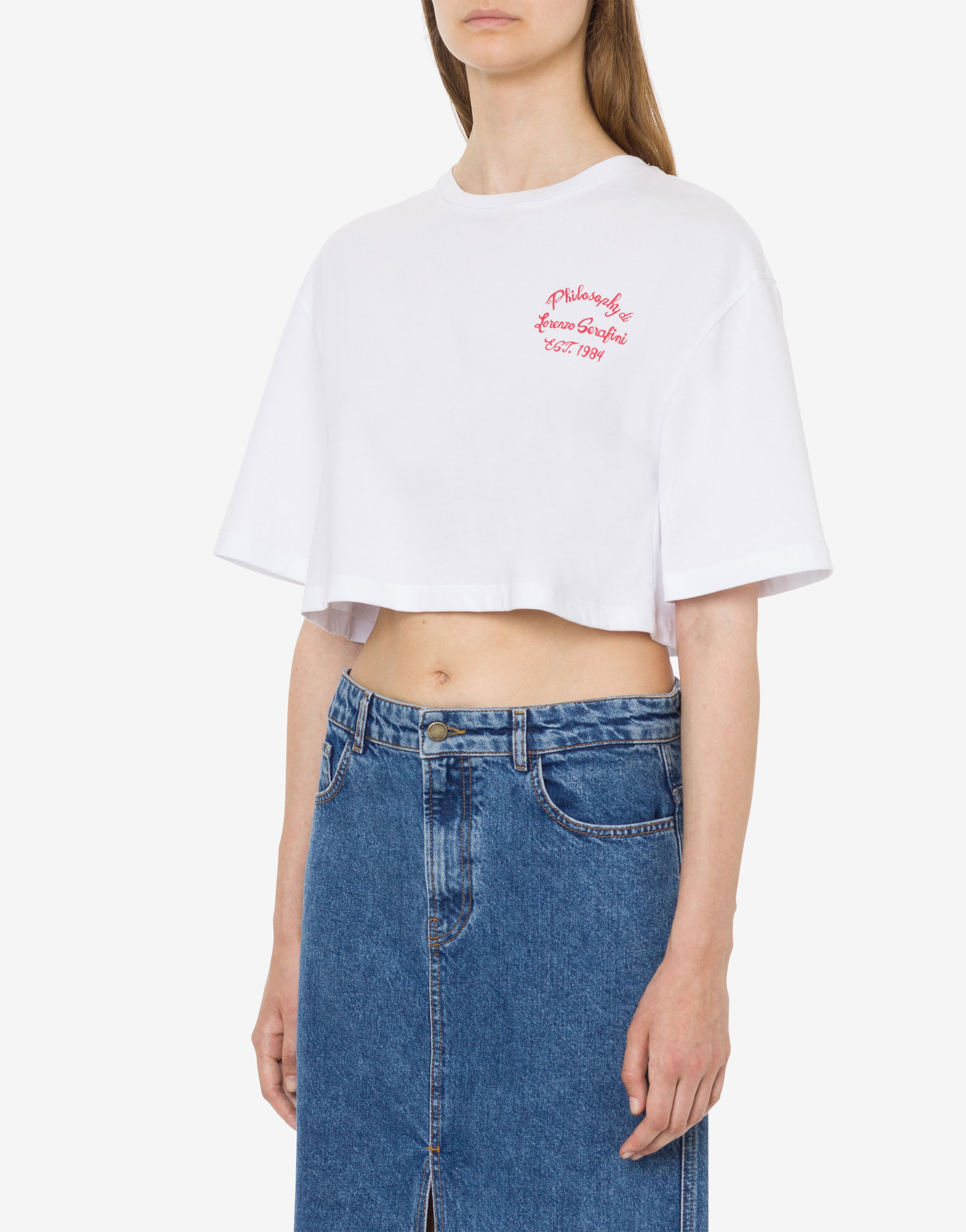 Cropped T-shirt with logo print