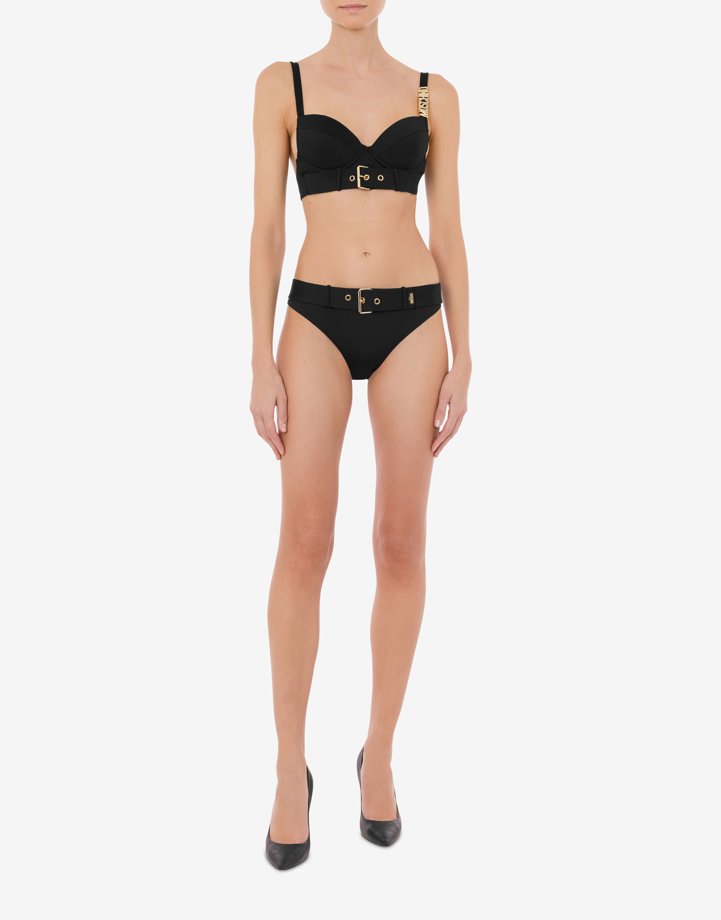 Rubber Logo bikini top  Moschino Official Store