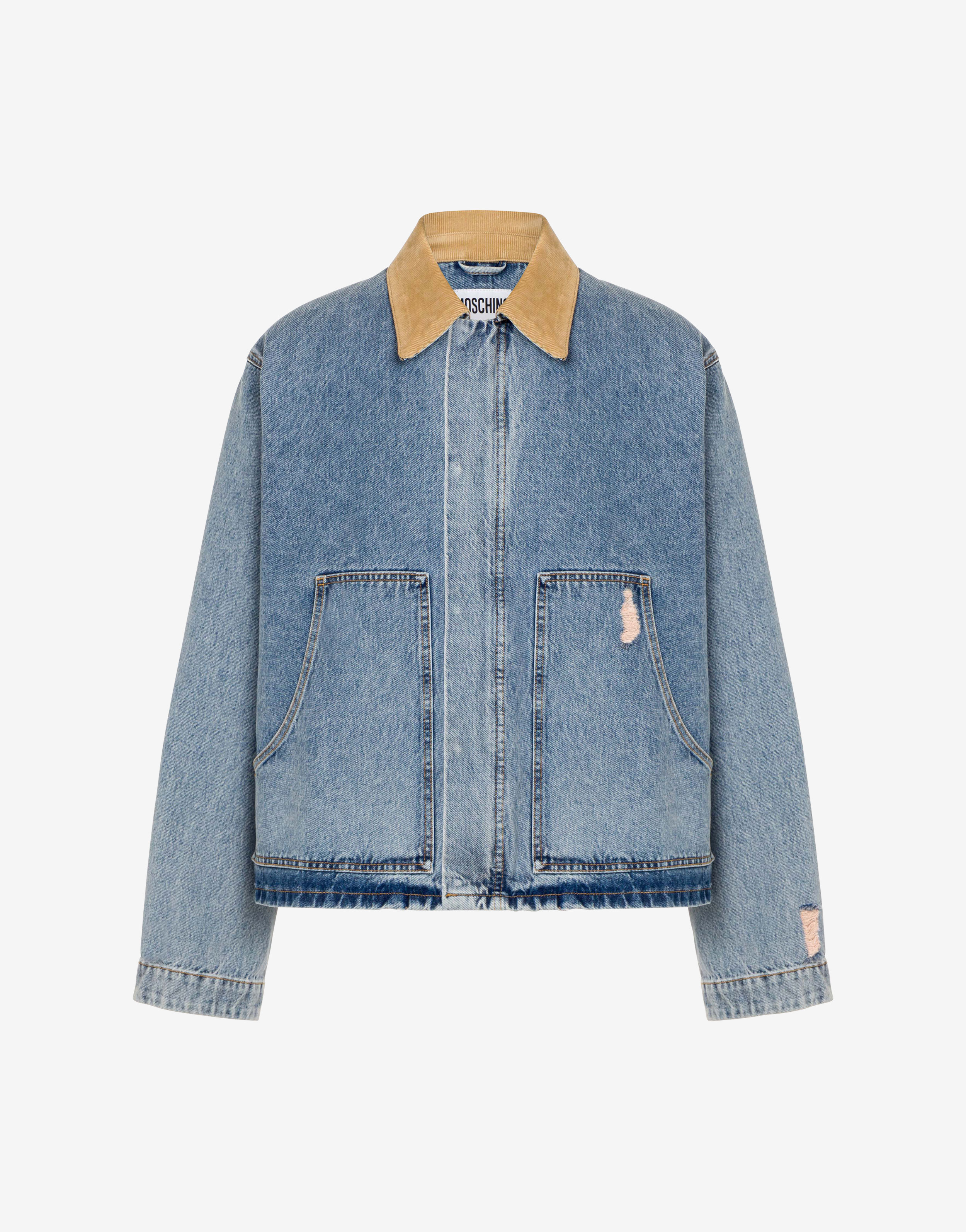 Destroyed denim jacket  Moschino Official Store
