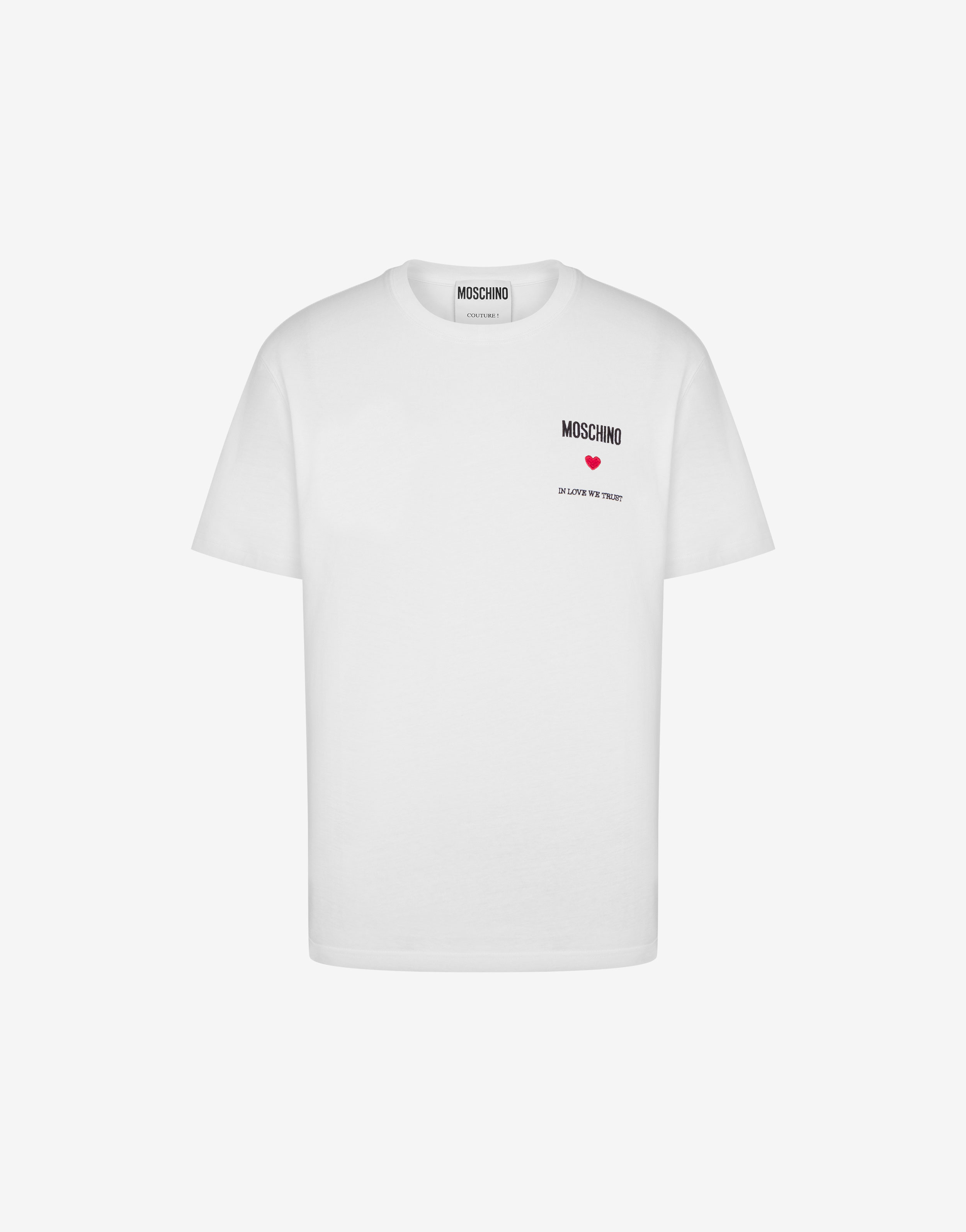 Moschino - T-shirt branca em algodão orgânico com o logótipo teddy maxi -  BLS Fashion