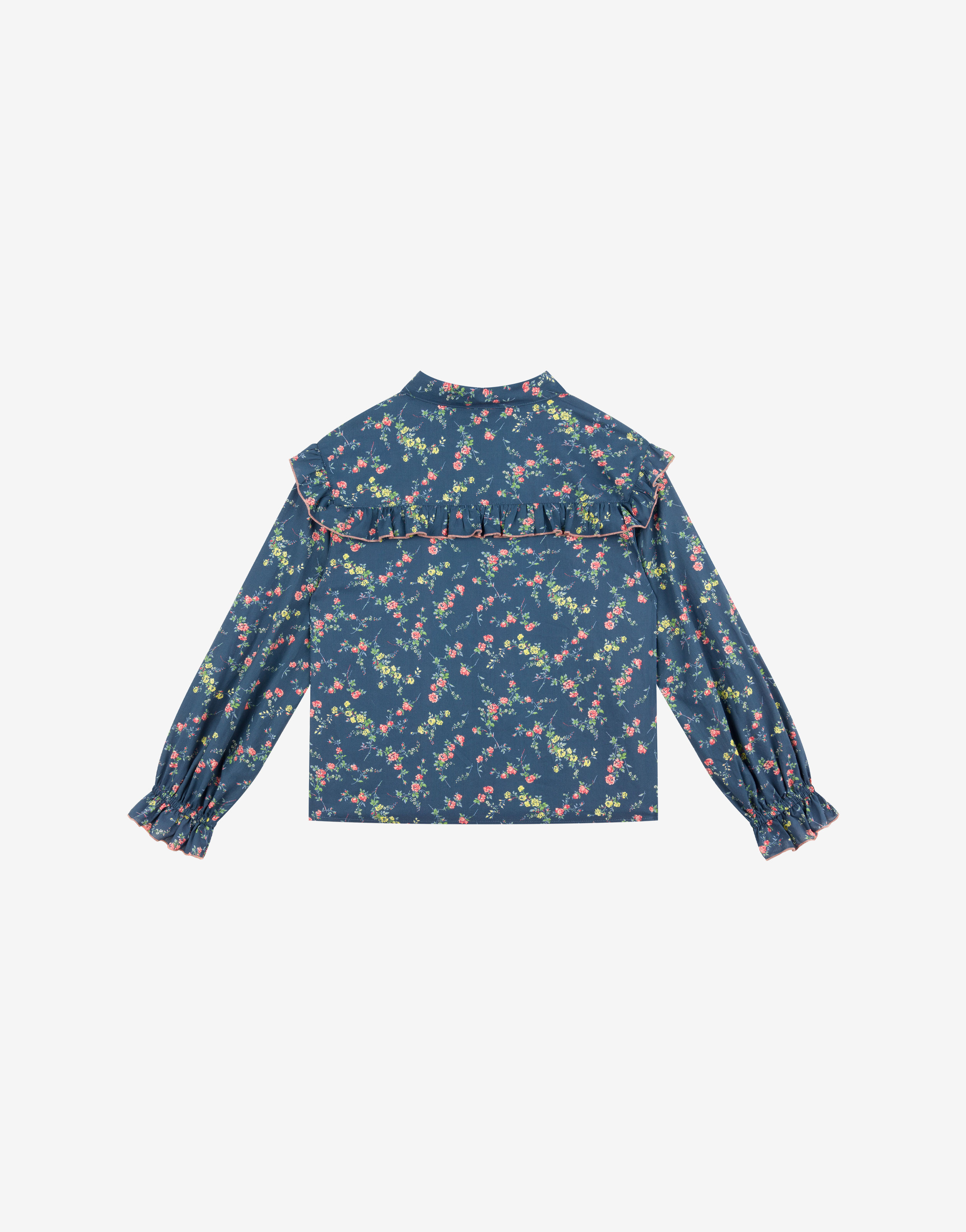 Kids' cotton shirt with all-over flowers