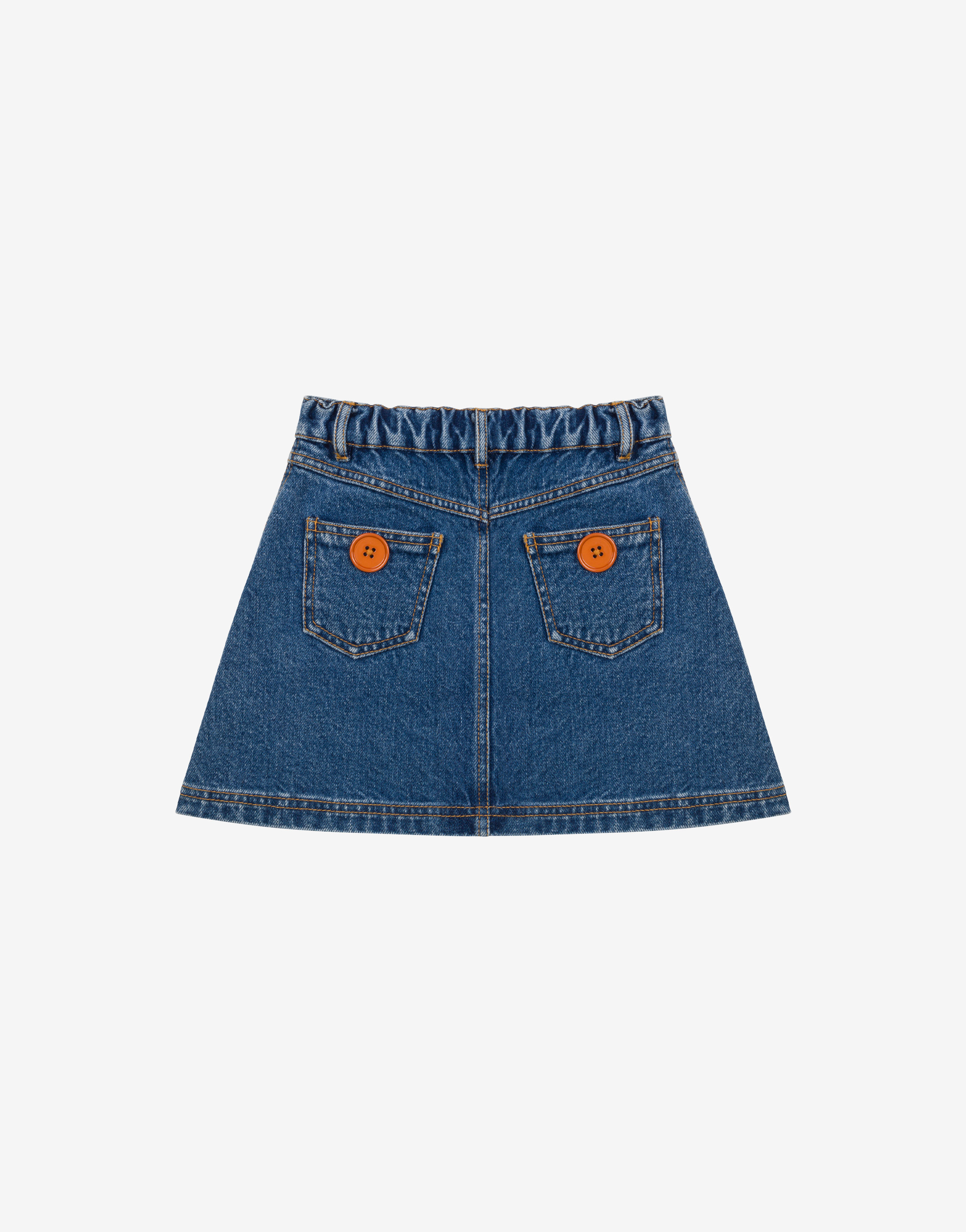 Kids' denim skirt with patch