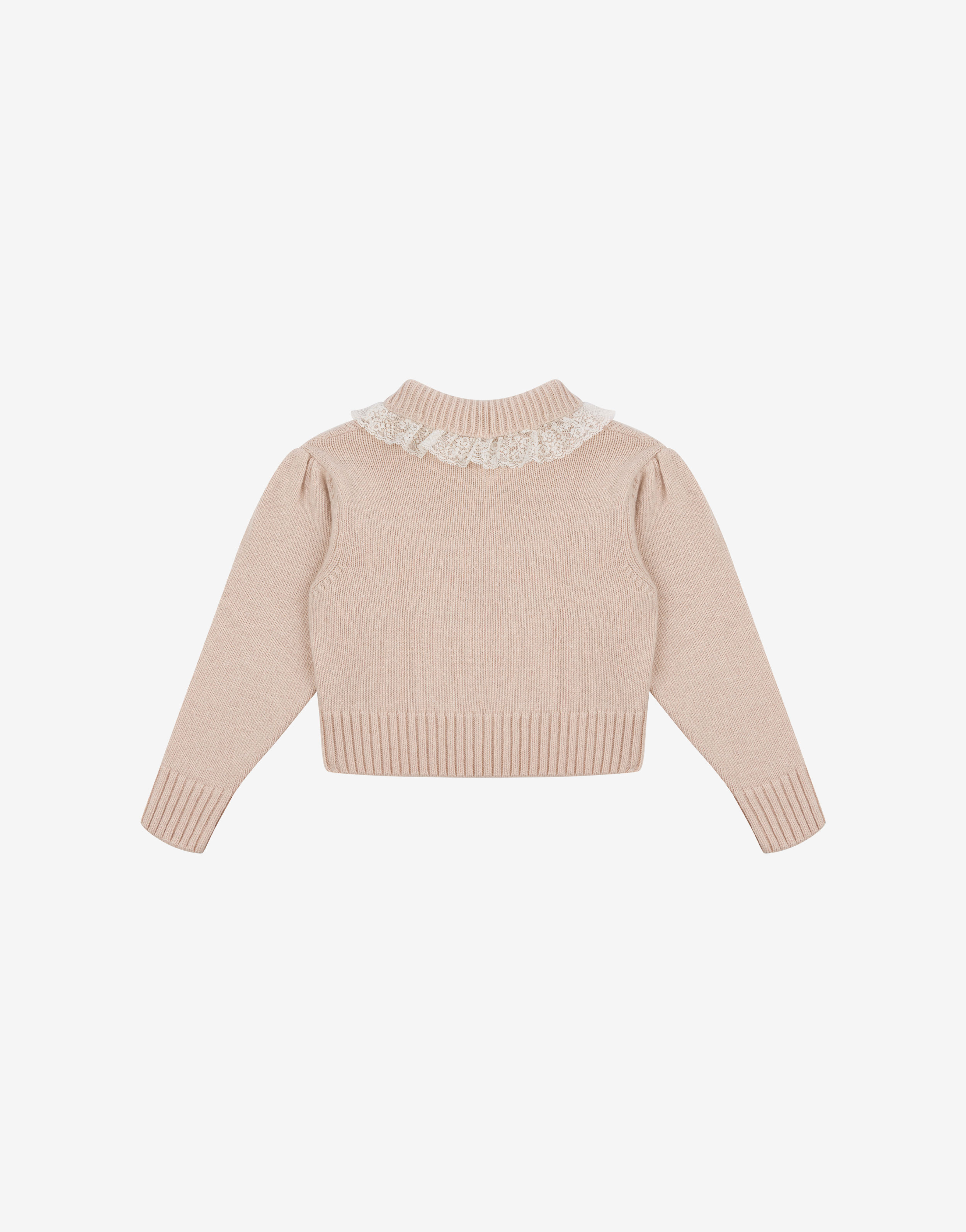 Kids' sweater with lace ruffles