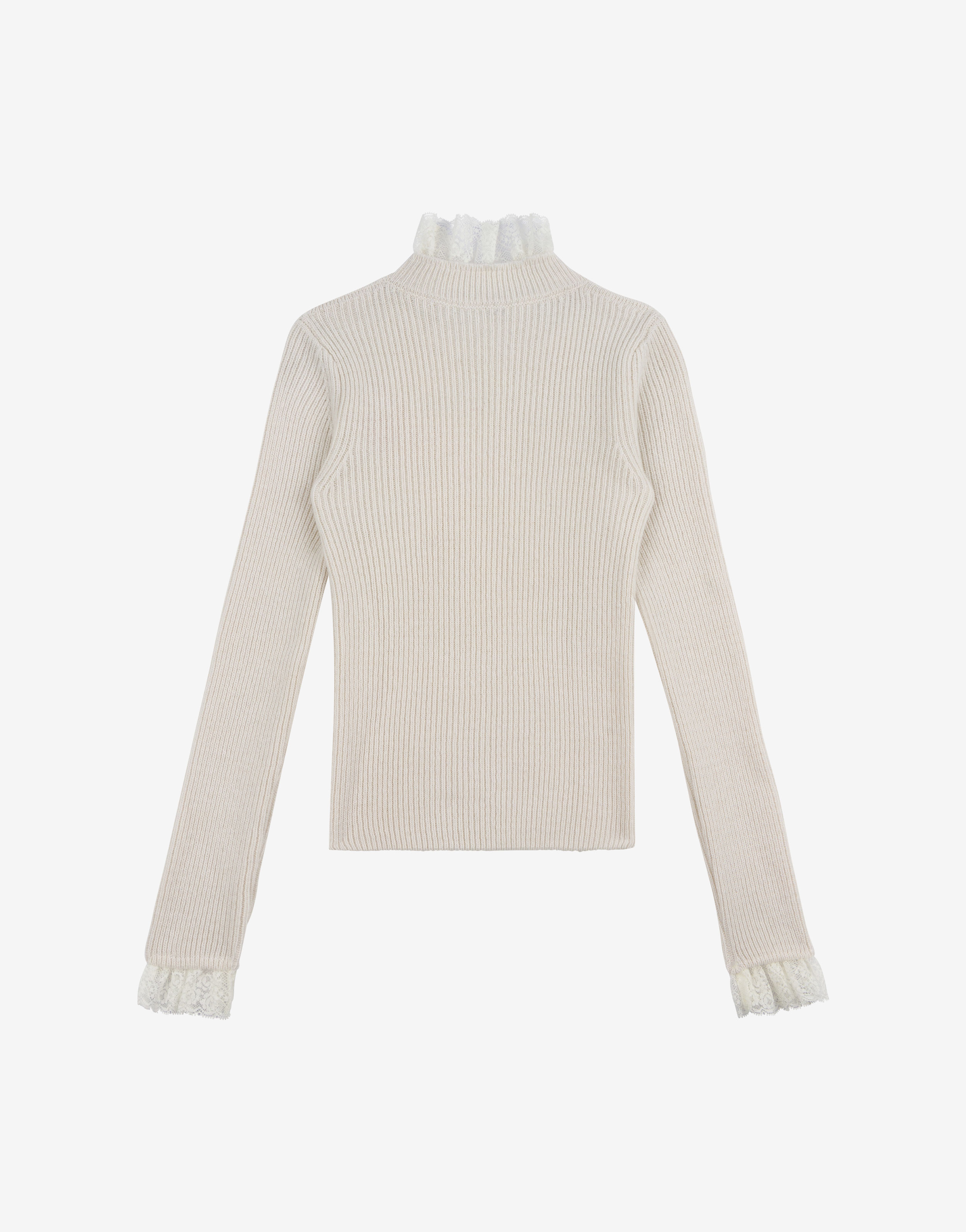 Kids' ribbed sweater with ruffles