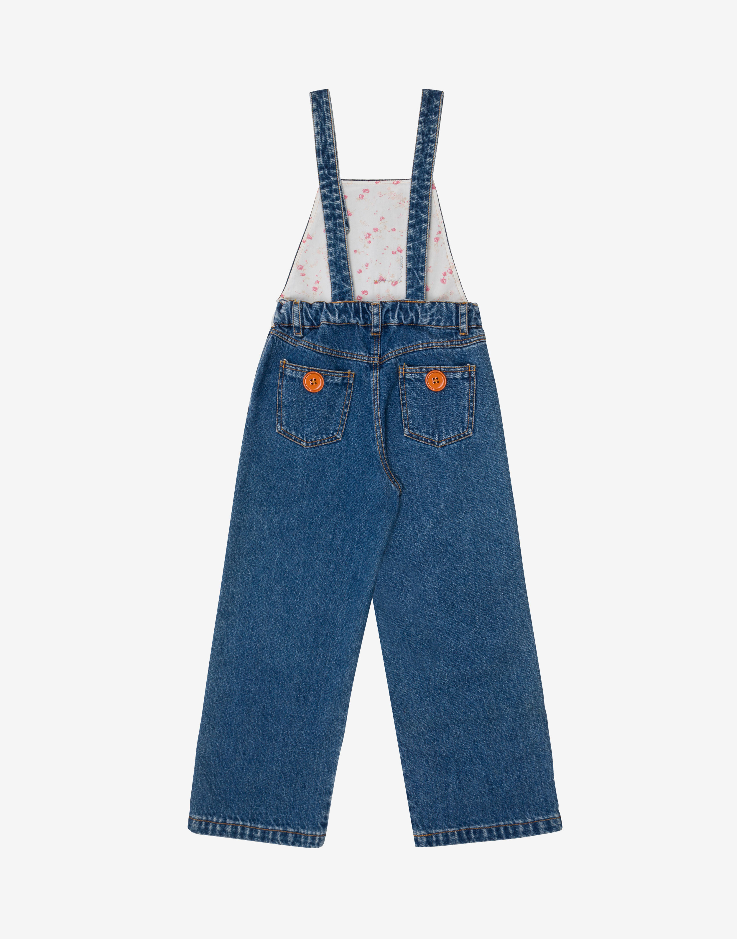 Kids salopette in denim con patch