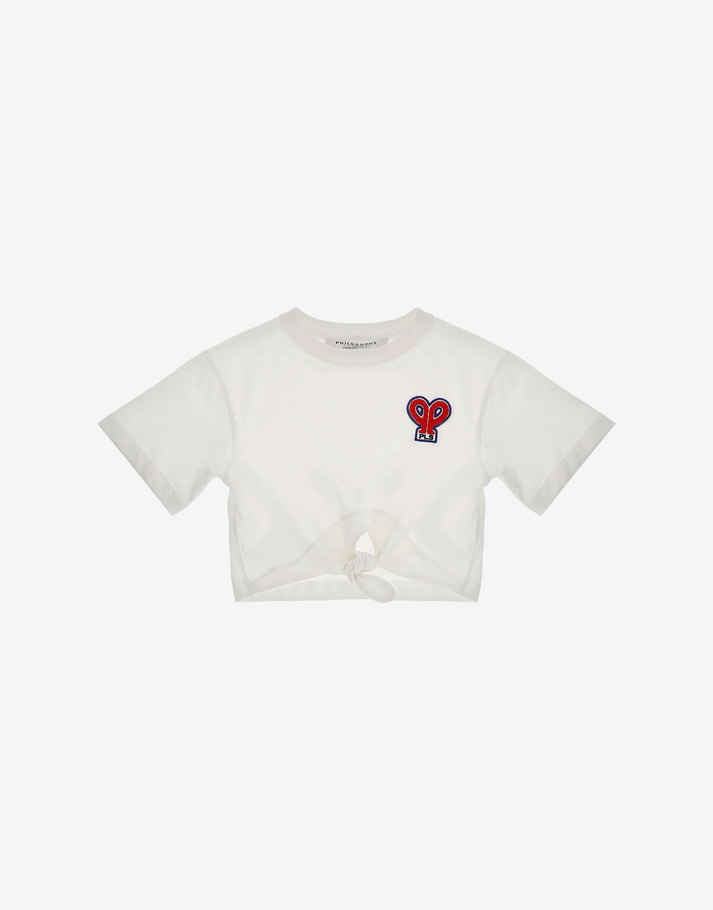 Philosophy Di Lorenzo Serafini Kids t-shirt crop con patch 'doppia P'