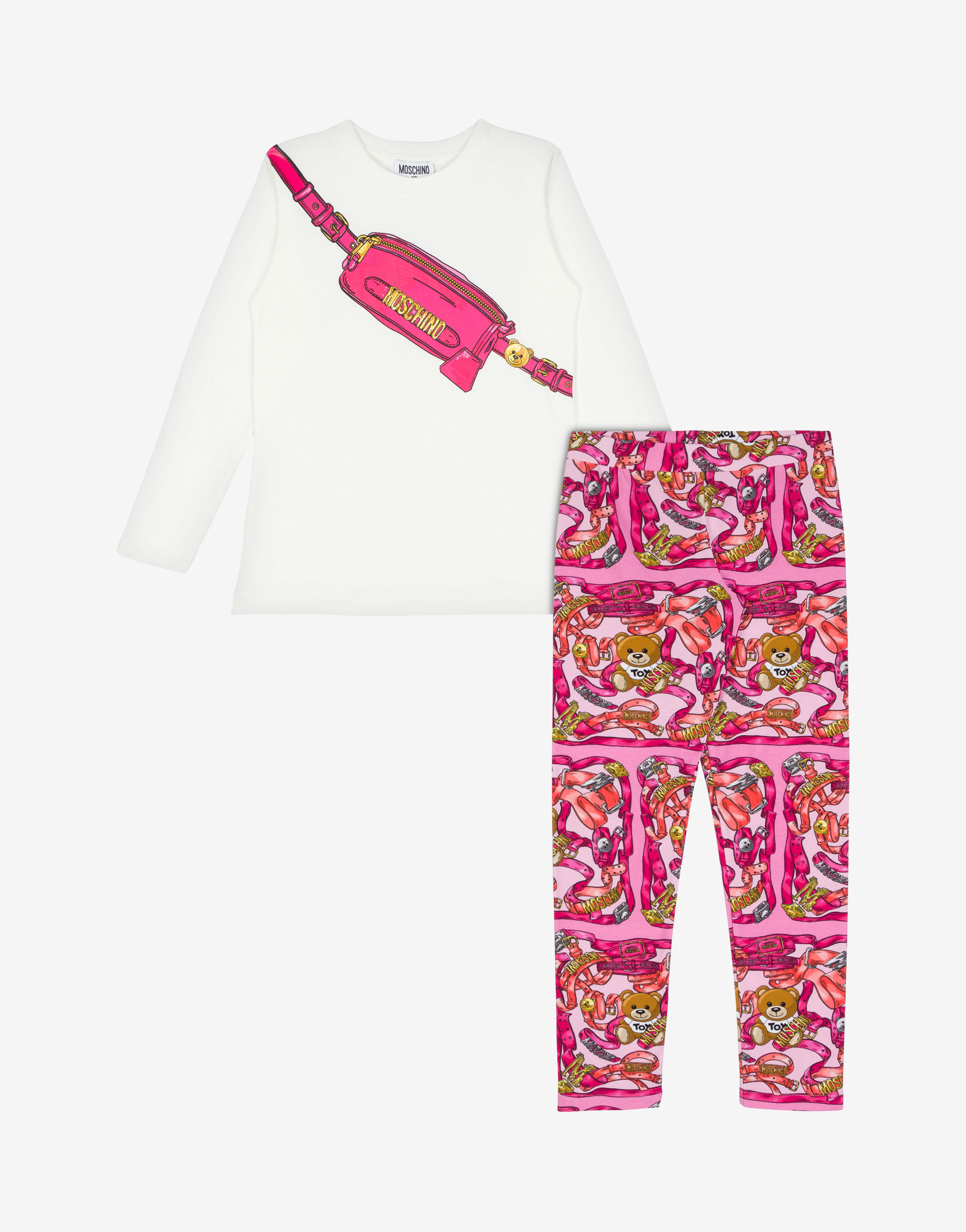 Teddy Scarf maxi T-shirt and leggings co-ord set