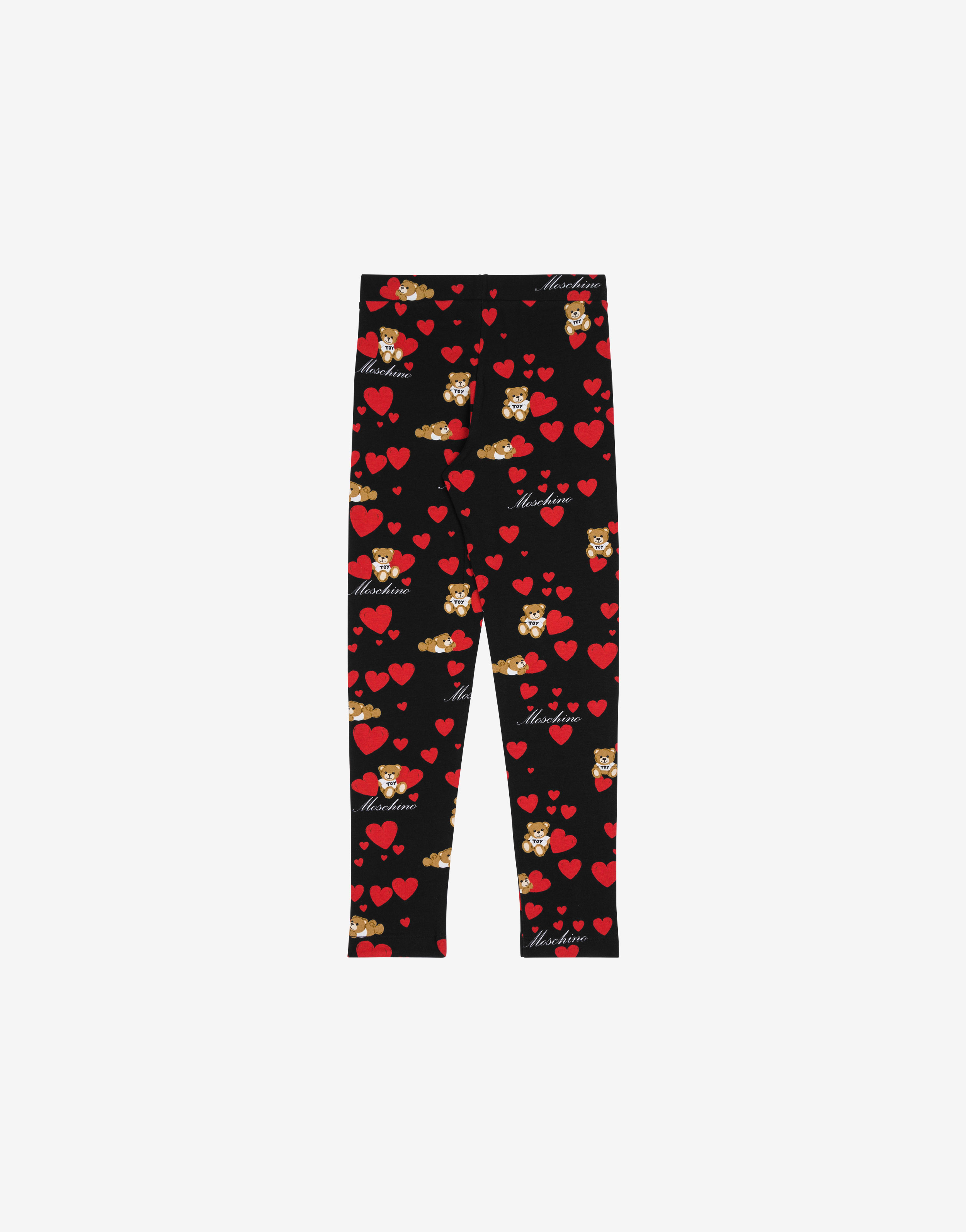 Moschino Girl Allover Bear Heart Printed Leggings