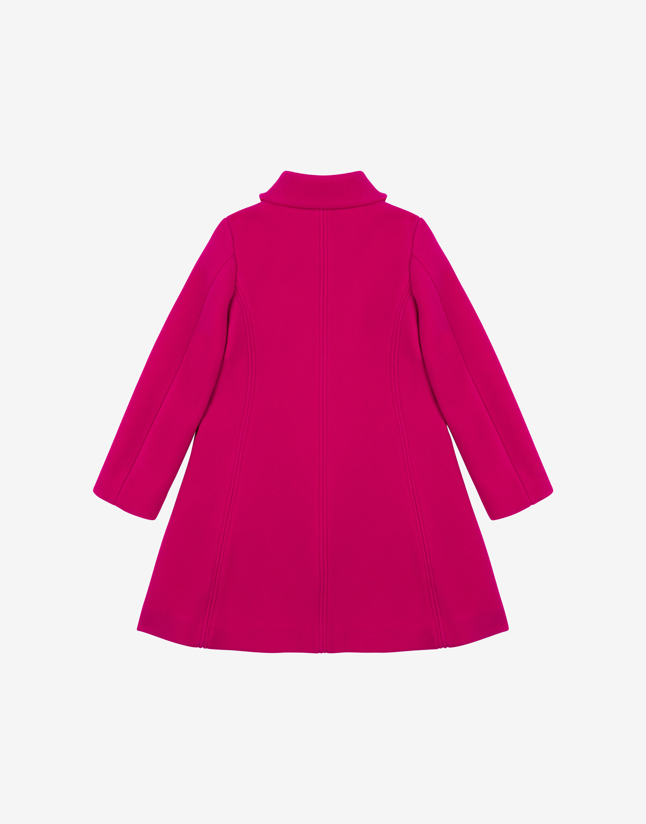 Morphed Buttons Wool Cloth Coat Unisex Fuchsia Moschino