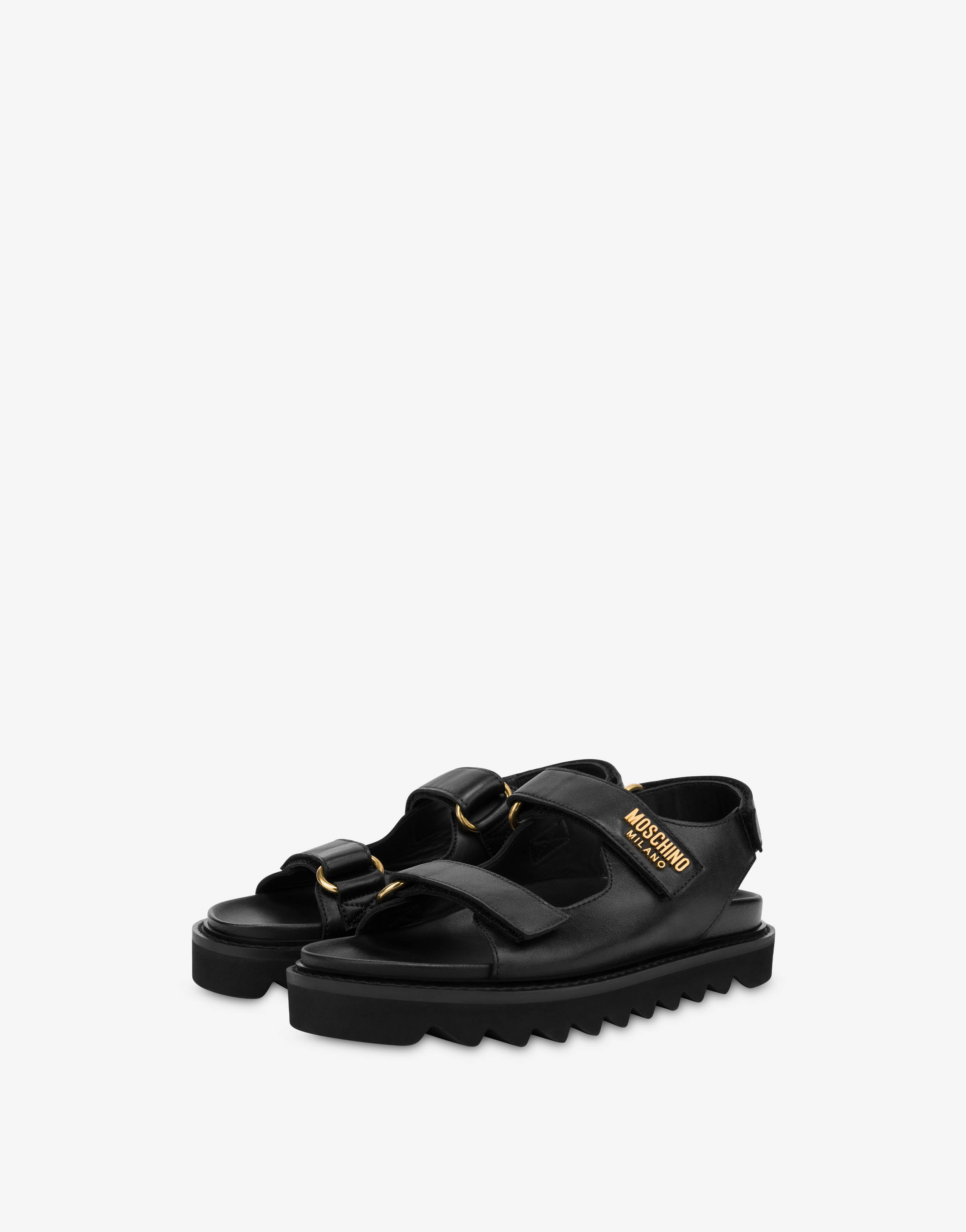 Moschino logo-appliqué sandals - Black