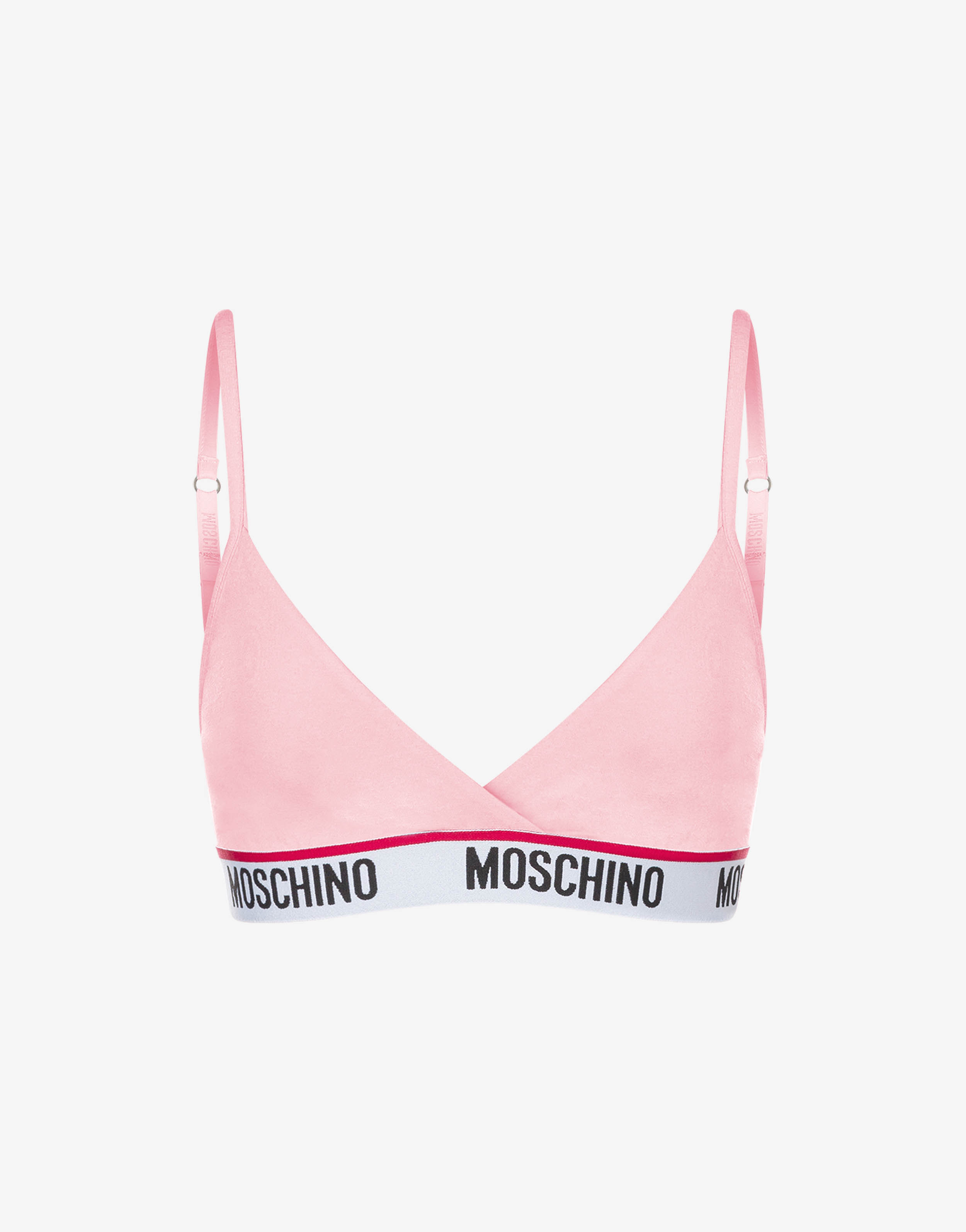 Moschino Women's Core Stretch Cotton Logo Sports Bra In Light Blue