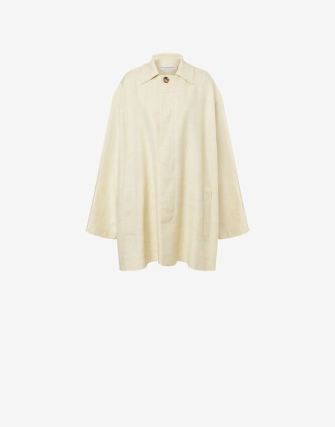 Lightweight linen blend canvas coat