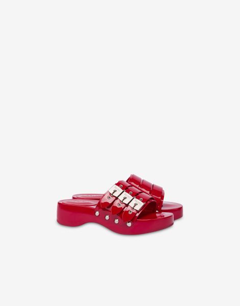 Philosophy x Scholl patent leather clog