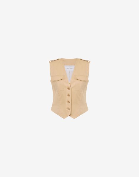 Waistcoat in Stretch sateen with pockets