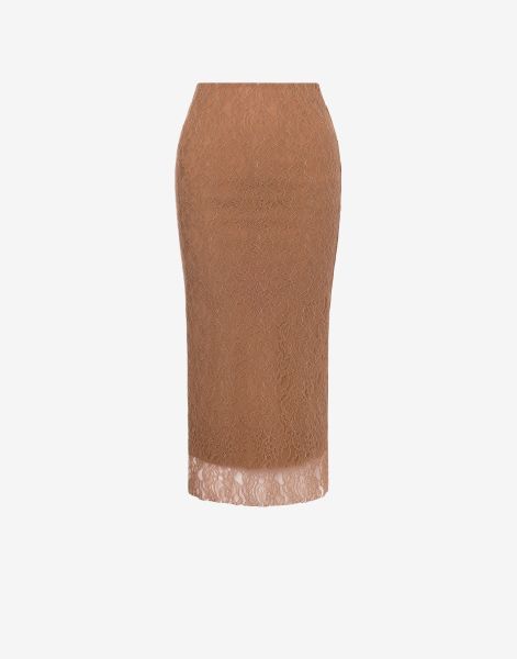 Stretch lace pencil skirt