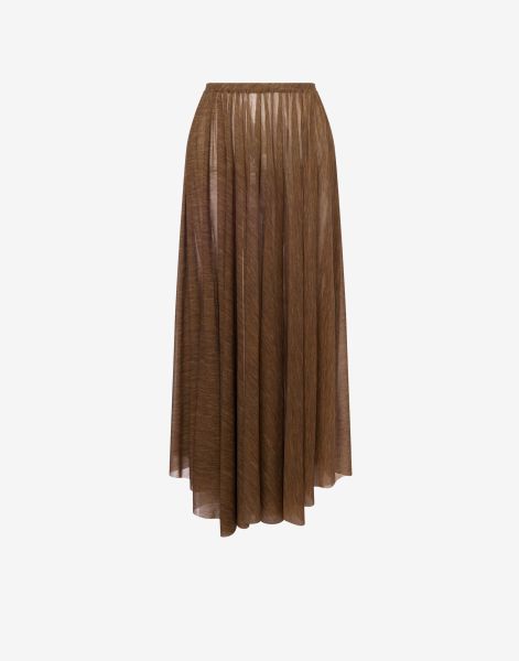 Stretch printed tulle skirt