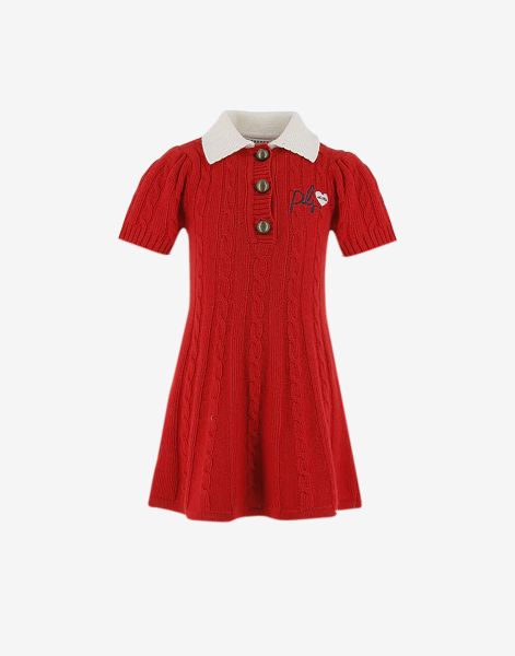 Vestido infantil de punto con bordado