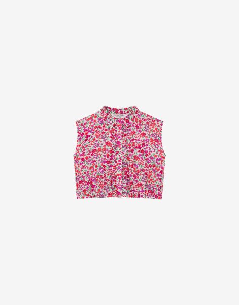 Kids' cotton top with flower print